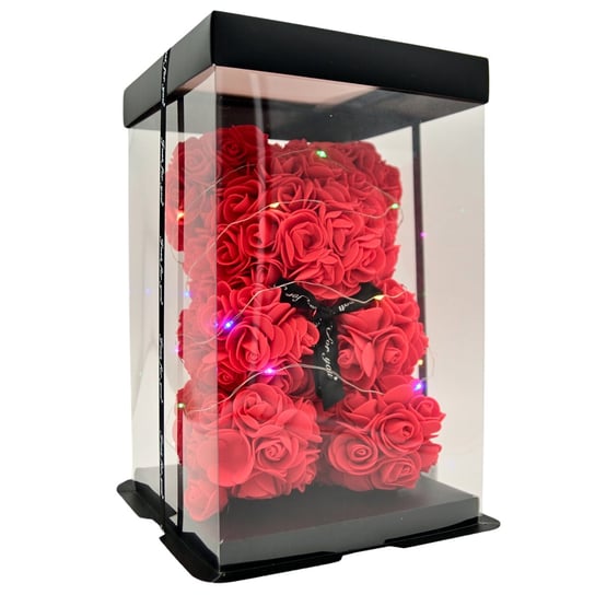 Miś Z Róż 25 Cm Led Różany Rose Bear Prezent Na Walentynki Dzień Babci Inna marka