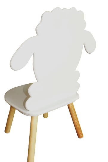 Misiabelki, Drewniane krzesełko dziecięce, Baranek, Jasnoszary Misiabelki