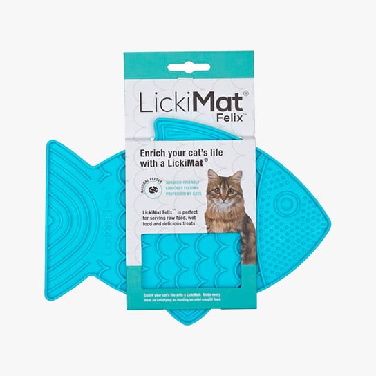 Miska do lizania LickiMat dla kota turkusowa 22x15cm LickiMat