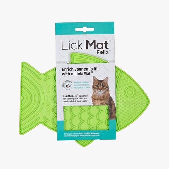 Miska LickiMat stymuluje umysł kota zielona 22x15 cm LickiMat