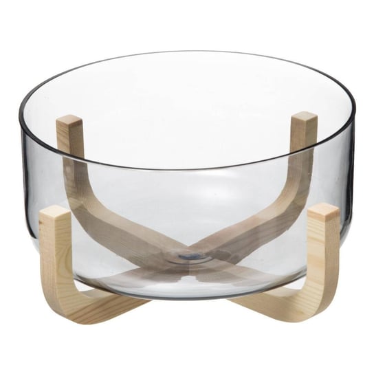 Miska na sałatkę ARHA, 24 cm, szklana, z drewnianą podstawką Secret de Gourmet