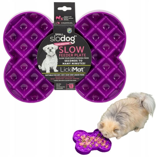 Miska slow food spowalniająca jedzenie dla psa SMALL SLODOG fioletowa LickiMat