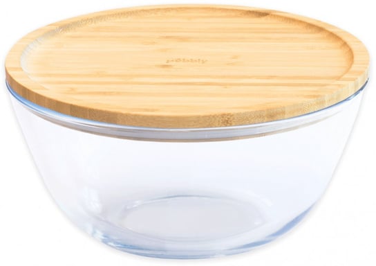 miska z pokrywą 15 cm szkło/bambus przezroczysta 770 ml TWM