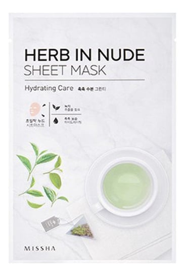 Missha, Herb In Nude Sheet Mask, maska nawilżająca w płachcie bawełniana z kompleksem herbacianym Hydrating care, 23 g Missha