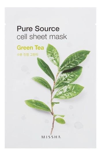Missha, Pure Source Cell Sheet Mask, maseczka w płachcie z ekstraktem z zielonej herbaty, 21 g Missha