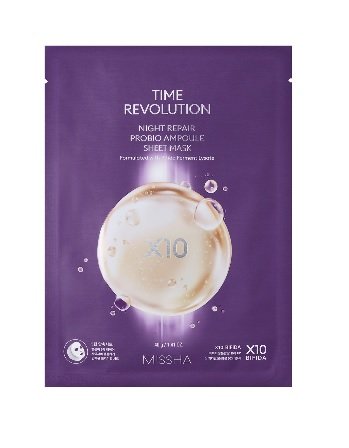 Missha - Time Revolution Night Repair Probio Ampoule Sheet Mask - przeciwzmarszczkowa Missha