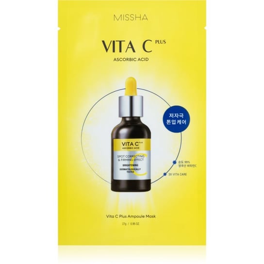 Missha Vita C Plus maska rozświetlająca w płacie z witaminą C 27 g Missha