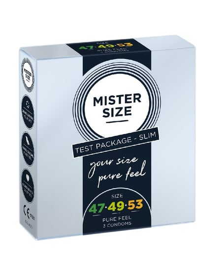 Mister Size, Mister Size, Prezerwatywy dopasowane do rozmiaru 47 mm, 49 mm, 53 mm, 3 szt. Mister Size