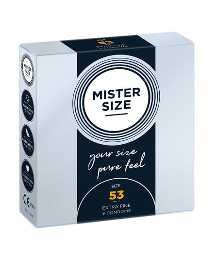 Mister Size, Mister Size, Prezerwatywy dopasowane do rozmiaru 53 mm, 3 szt. Mister Size