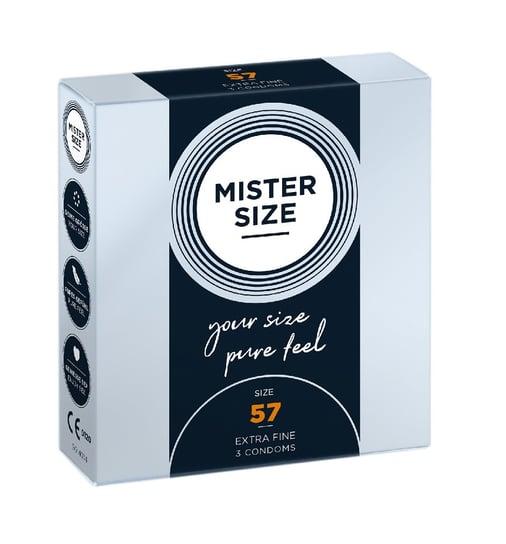 Mister Size, Mister Size, Prezerwatywy dopasowane do rozmiaru 57 mm, 3 szt. Mister Size