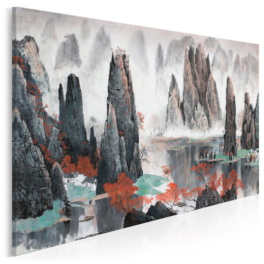 Mistyka gór Tianzi - nowoczesny obraz na płótnie - 120x80 cm VAKU-DSGN Nowoczesne obrazy