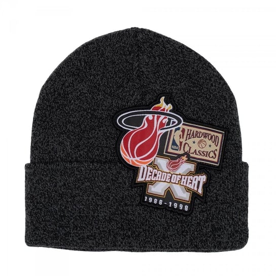 Mitchell & Ness Czapka Zimowa Miami Heat Nba Xl Logo Patch Knit Hwc Heat Hcfk4341-Mheyypppblck Osfm Mitchell & Ness