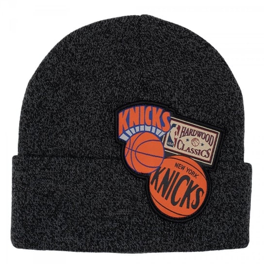 Mitchell & Ness Czapka Zimowa New York Knicks Nba Xl Logo Patch Knit Hwc Knicks Hcfk4341-Nykyypppblck Osfm Mitchell & Ness