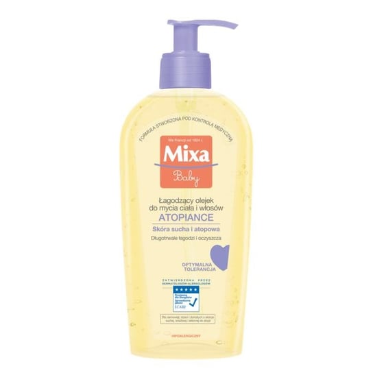 MIXA, Baby, Olejek łagodzący do mycia ciała i włosów, 250 ml Mixa