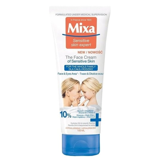 Mixa, Senstivie Skin Expert, Krem na twarz dla całej rodziny, 100 ml Mixa
