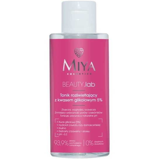 Miya, Beauty.lab, Tonik rozświetlający z kwasem glikolowym 5%, 150 ml Miya Cosmetics