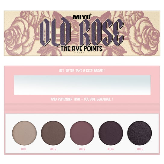 Miyo, Five Points Palette, paleta cieni do powiek 03 Old Rose, 6,5 g Miyo