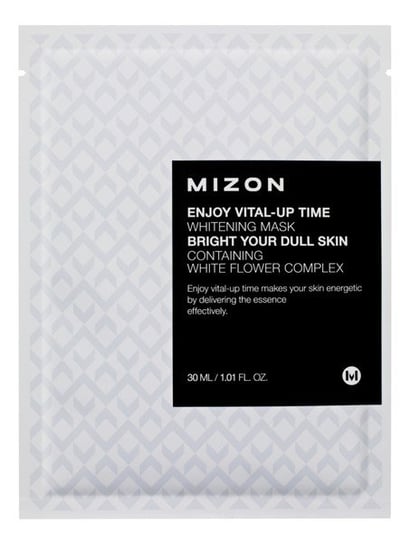 Mizon, Enjoy Vital - Up Time Whitening, rozjaśniająca maska do twarzy z białymi kwiatami, 30 ml Mizon