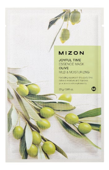Mizon, Joyful Time Essence, Maska na płacie bawełny Olive, 23 g Mizon
