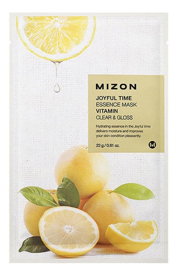 Mizon, Joyful Time Essence, maska rozświetlająca w płacie Clear&Gloss, 23 g Mizon