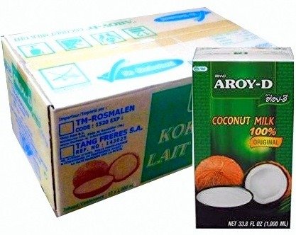 Mleko kokosowe w kartonie 12 szt. x 1L - Aroy-D AROY-D