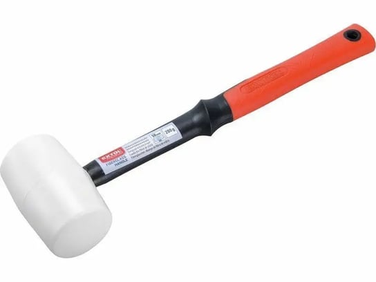 Młotek gumowy brukarski blacharski bezodrzutowy biały 60mm WZMOCNIONY Extol Premium
