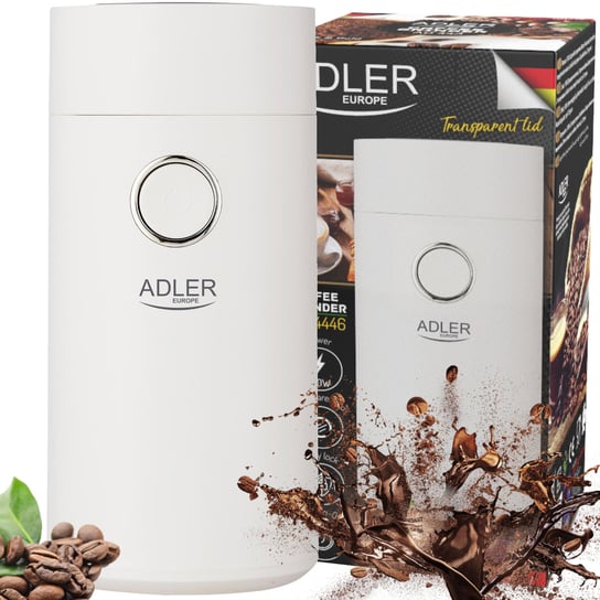 Młynek Do Mielenia Kawy Elektryczny Adler Biało Srebrny | Ad4446Ws Adler