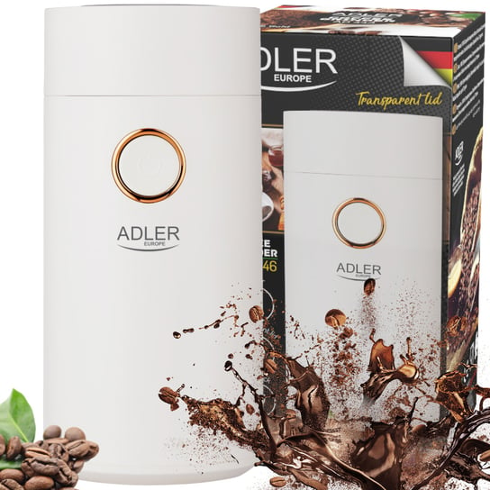 Młynek Do Mielenia Kawy Elektryczny Adler Biało Złoty | Ad4446Wg Adler