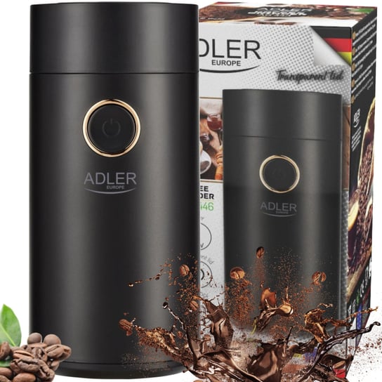 Młynek Do Mielenia Kawy Elektryczny Adler Czarno Złoty Ad4446Bg Adler