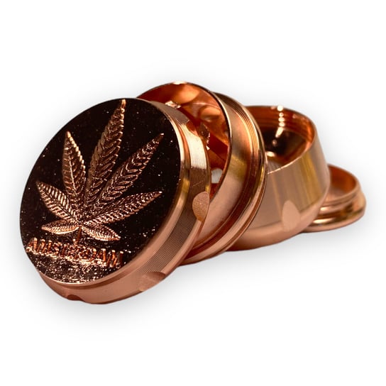 Młynek Metalowy Mały Ganja Różowy - 4 częściowy Cannabis Spot