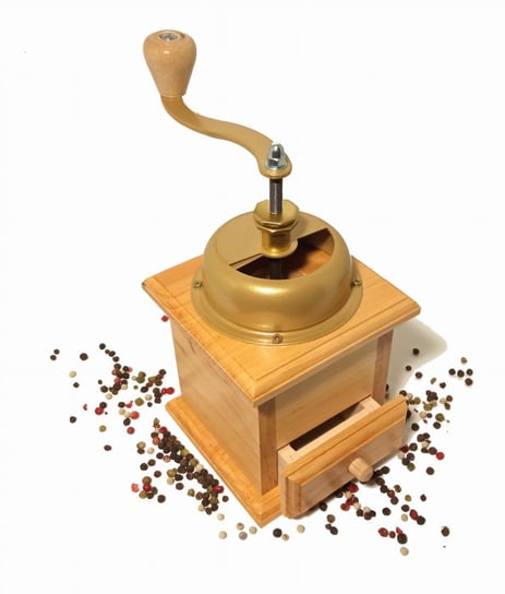 Młynek Ręczny Do Pieprzu Kawy Drewniany Naturalny Hanipol