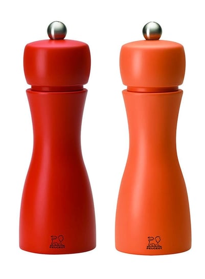 Młynki do soli i pieprzu PEUGEOT Tahiti Duo, 15 cm, czerwony, pomarańczowy Peugeot