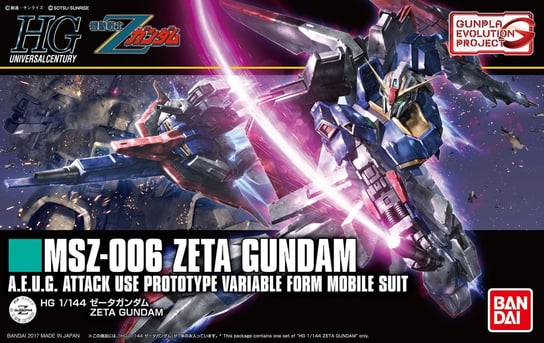 Mobile Suit Gundam, figurka Hguc 1/144 Msz-006 Zeta Gundam Mobile Suit Gundam
