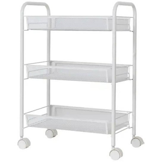 Mobilny REGAŁ Kuchenny na Kółkach 3 Półki 64x44x26cm biały AG952A Aptel