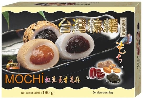Mochi, miks ryżowych ciasteczek z nadzieniem orzechowym, sezamowym i azuki 180g - AWON AWON