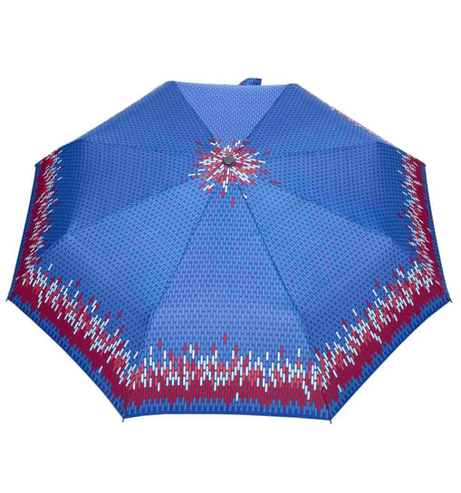 MOCNA automatyczna parasolka marki PARASOL, niebieska z lamówką Parasol