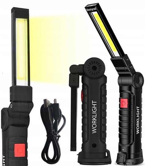 MOCNA LAMPA LATARKA RĘCZNA LED COB HAK MAGNES AKUMULATOROWA USB 5W1 AMT