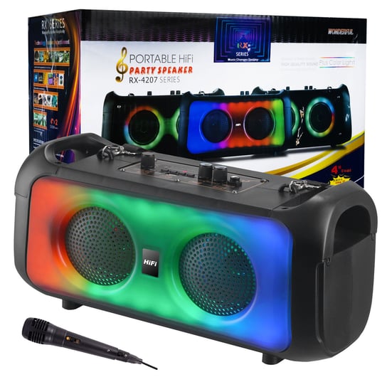 Mocny Głośnik Bluetooth Przenośny Boombox Mikrofon Usb Sd Radio Fm Karaoke AIG