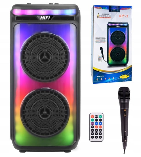 Mocny Głośnik Bluetooth Usb Sd Aux Radio Przenośny Boombox Mikrofon Karaoke AIG