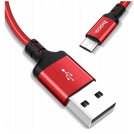 Mocny kabel do telefonu Micro-USB firmy HOCO 1m - Czerwony EtuiStudio