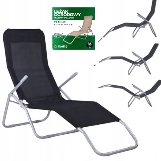 Mocny Leżak Ogrodowy Plażowy Składany Fotel Grawitacyjny Turystyczny 180 Cm Domarex
