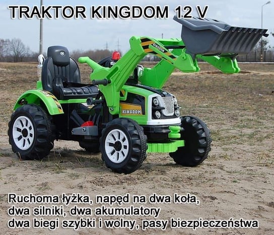 Mocny Traktor Z Łyżką Kingdom 12V  Dwie Prędkości/Js328A SUPER-TOYS