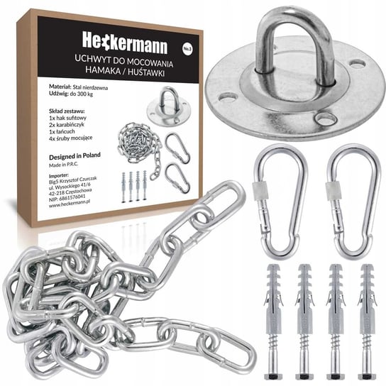 Mocowanie Do Huśtawki I Hamaka Heckermann Model 3 Z Łańcuchem 11 Elementów Heckermann