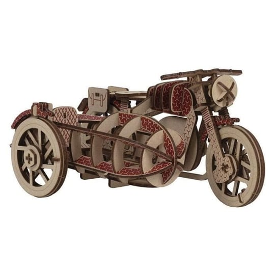 Model 3D z drewna MDF - Czerwony wózek boczny - 25 x 18 cm MDF