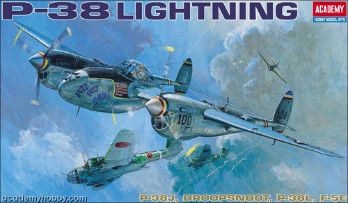 Model do sklejania P38 Lightning P38J Academy
