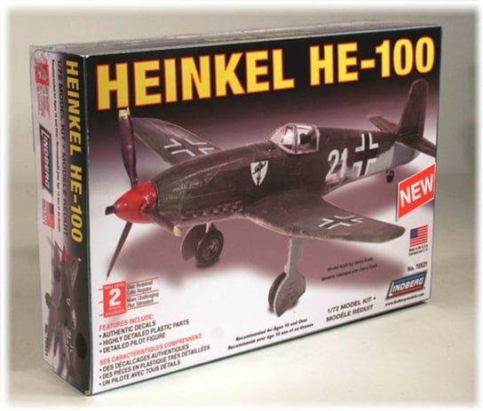 Model Plastikowy Do Sklejania Lindberg (USA) Samolot Heinkel HE-100 Lindberg