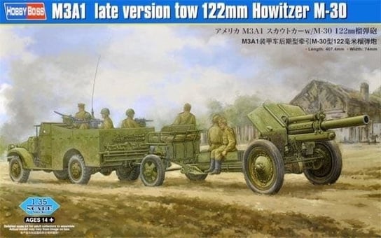 Model plastikowy Holownik M3A1 122mm Howitzer Hobby Boss