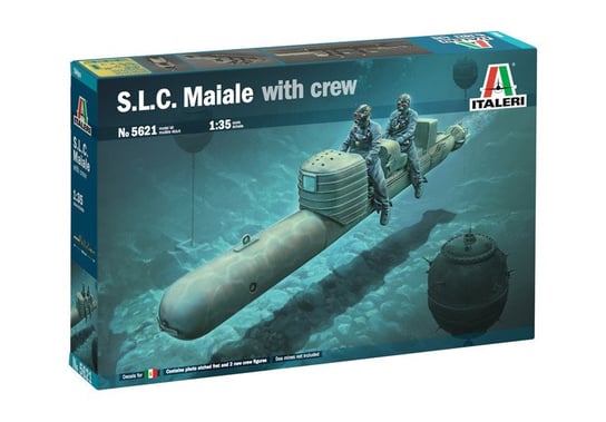 Model plastikowy łódź S.L.C. MAIALE z załogą 1/35 Italeri