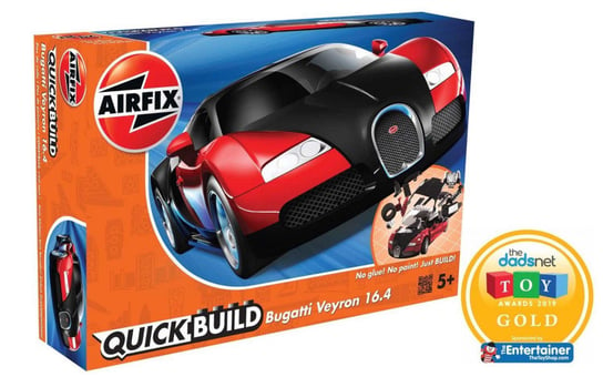 Model plastikowy Quickbuild Bugatti Veyron czarny/czerwony (GXP-715940) Airfix