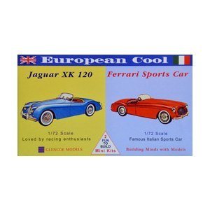Model plastikowy - Samochody European Cool - Jaguar XK-120 / Ferrari 250 - Glencoe Models (2szt) Glencoe Models